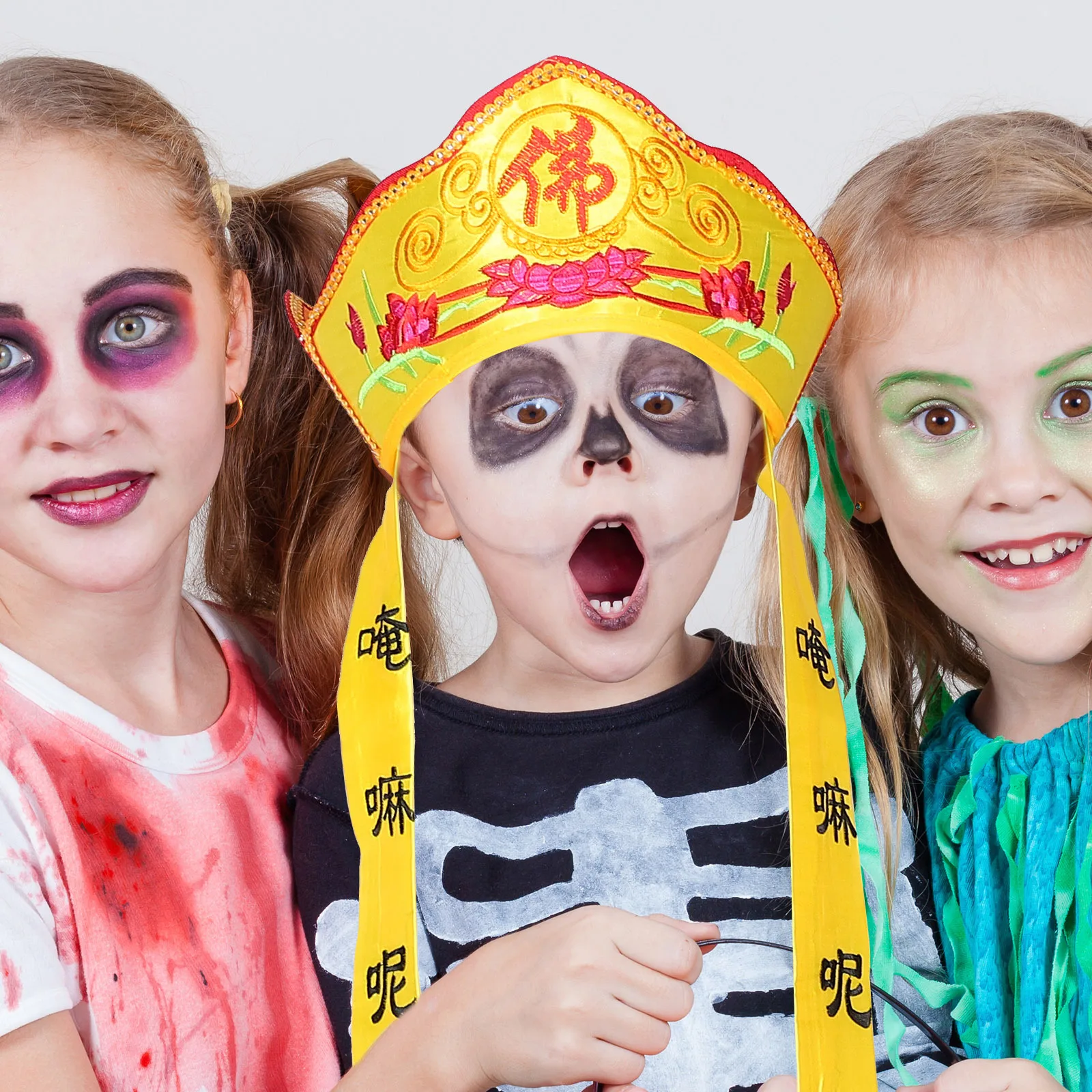 Buda dobrável monge chapéu para desempenho de palco diário cosplay festa festival usar chapéu decorativo prop masquerade