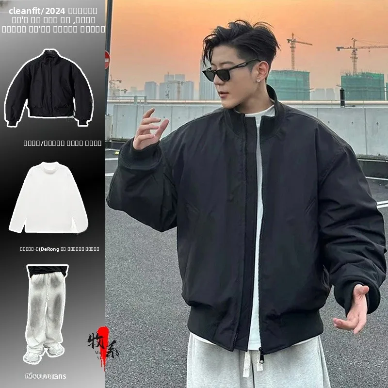 

American Sle Pilot Jaet Men's Cotton Coat Winter Full Set OOTD High-End ape Baseball Coat Outerwear Casual Long Sve ...