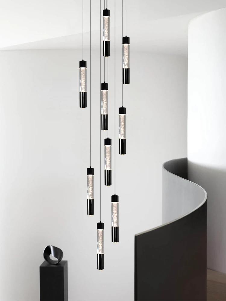 Modern Home Decoration Chandelier Double-Layer Attic Pendent Light Living Room Ceiling Light Hanging Stairs Dining Room Pendant
