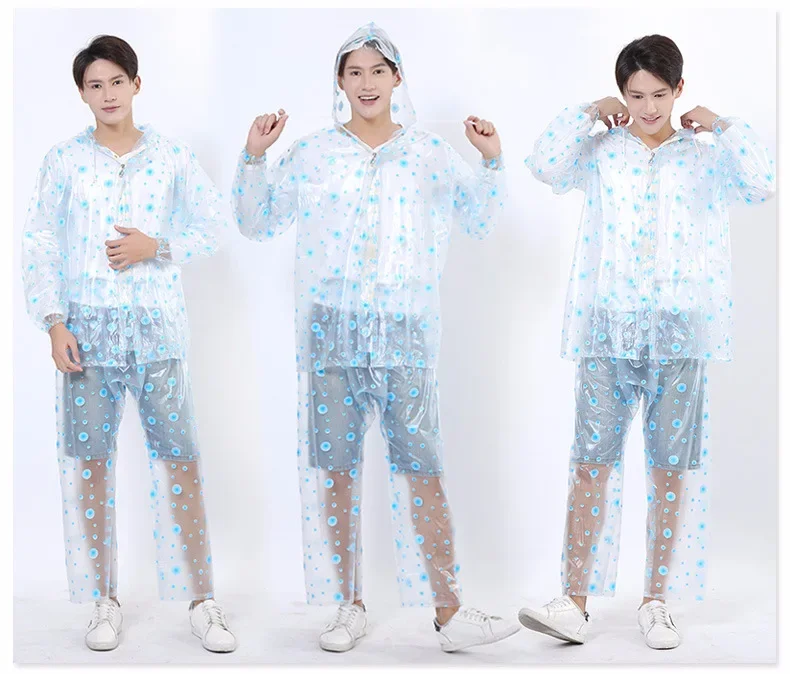 Jas Hujan Siswa Lengan Panjang Motif Gelembung Man Boy dengan Setelan Celana Panjang Set Tahan Air Tahan Hujan