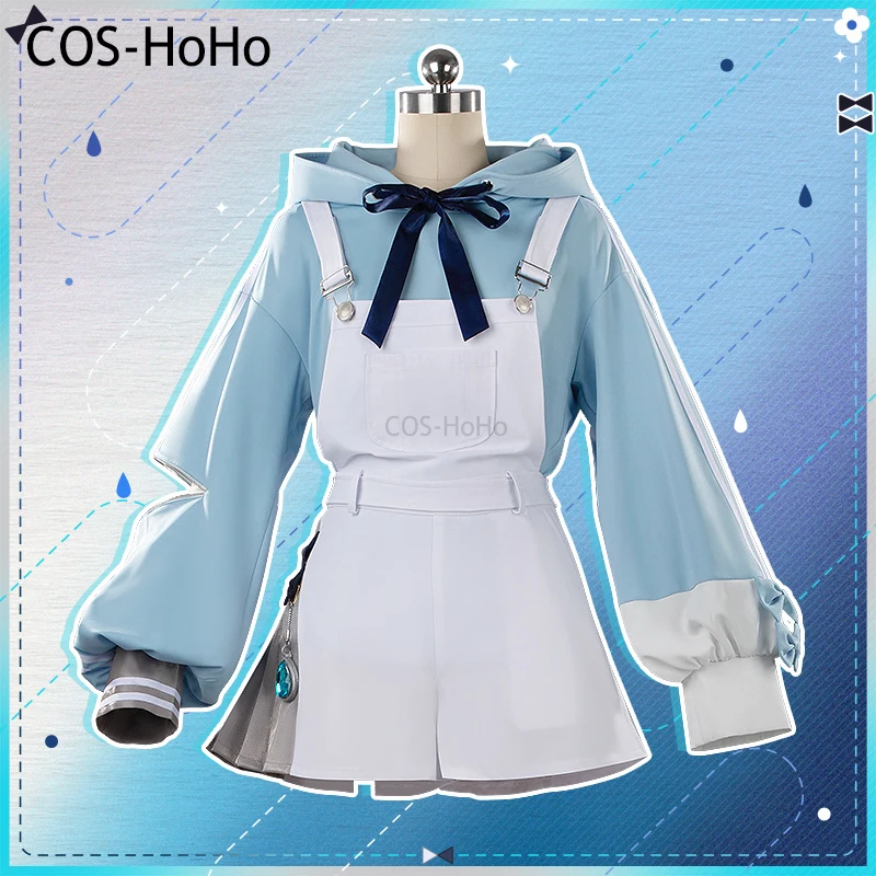 COS-HoHo Vtuber Tsumugi Kokage Game Suit Lovely  Suspender Trousers Unifrom Cosplay Costume Halloween Party Role Play Outfit