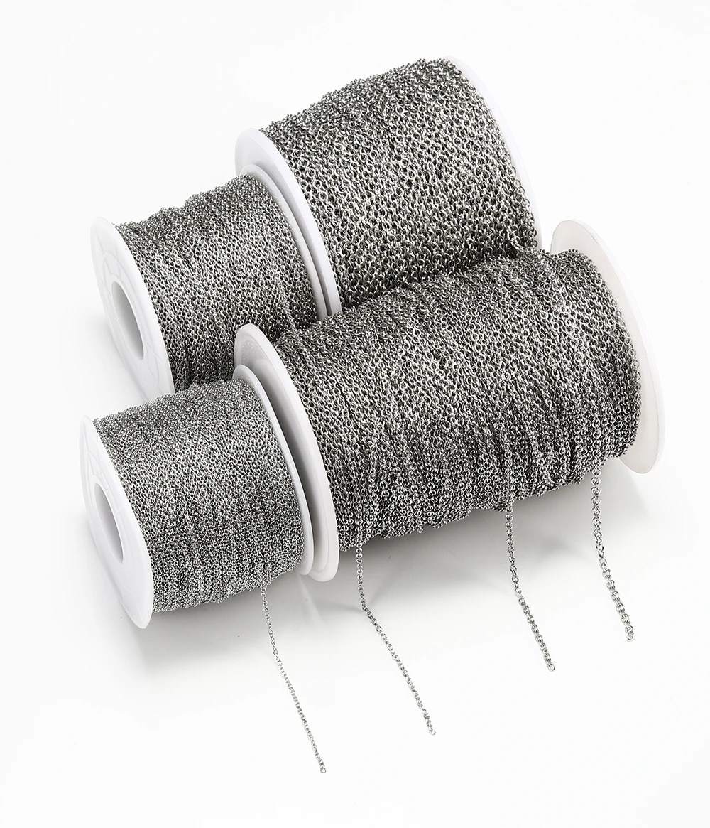 2 Meter 1,2/1,5/2,0/2,5 mm goldfarbene O-förmige dünne Kette aus Edelstahl für Armbänder, Halsketten, DIY-Schmuckherstellungszubehör – Detail 6