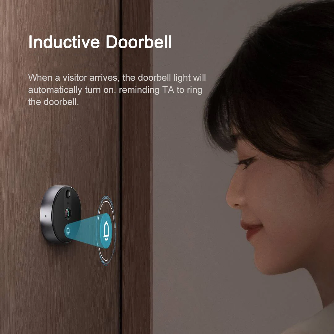 Youpin Lockin Smart Camera Doorbell Cat Eye Cat X Infrared Night Vision Video Intercom AI Human Detection Work With Mijia App