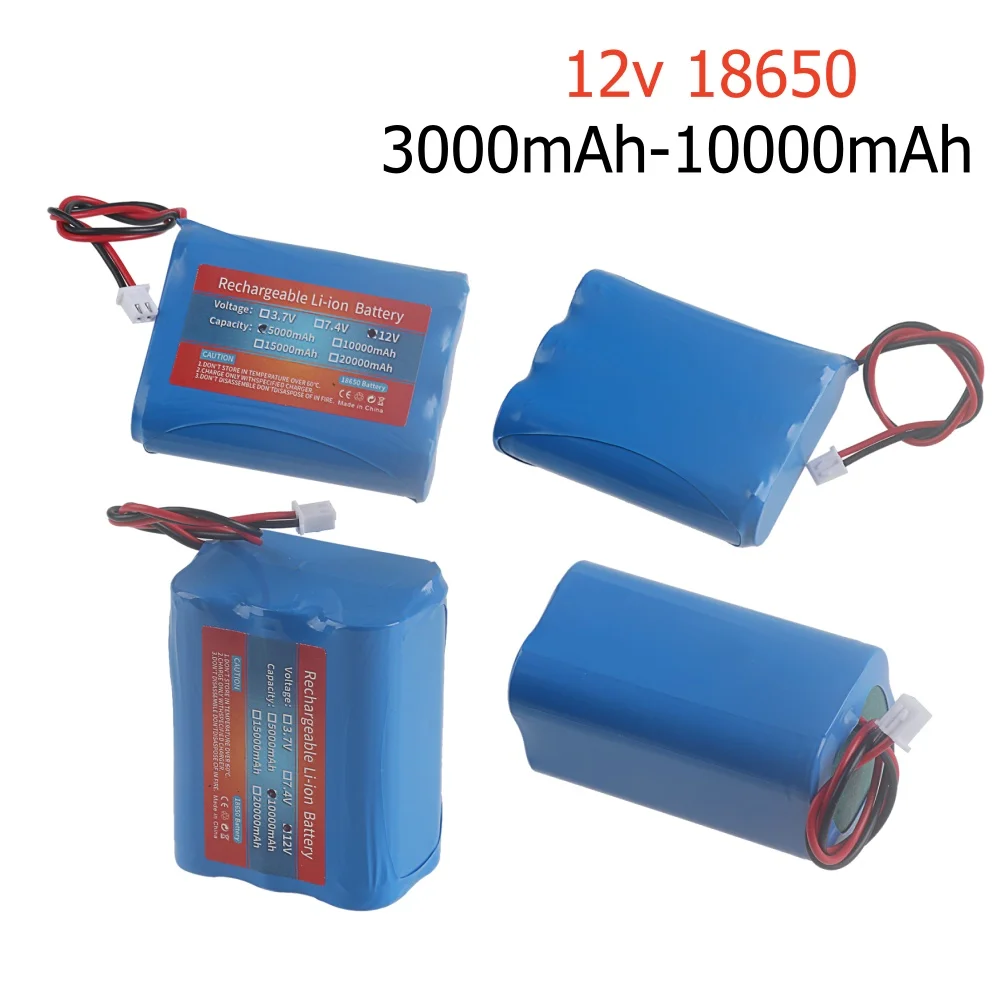 12V 3000mAh /10000mAh Rechargable Pack For Speaker Flashlight Monitor CCTV Camera Battery 12.6 V 11.1V 18650 Lithium-ion Battery