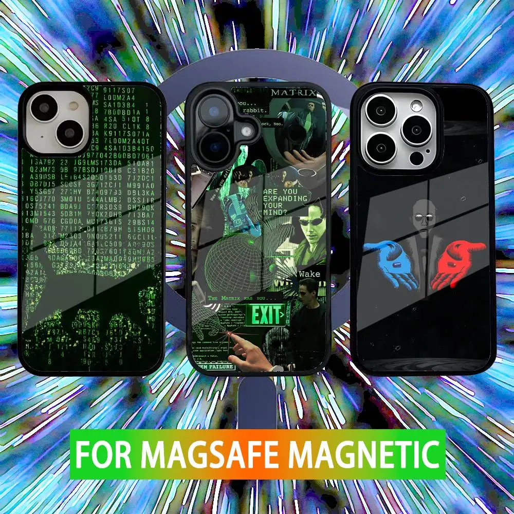 

The M-Matrix Movie Phone Case For iPhone 16,15,14,13,12,11,Pro,Max,Plus,Mini,SE New Magsafe Magnetic Wireless Charging