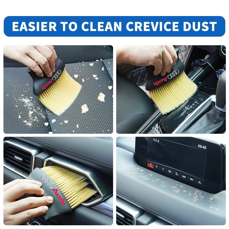 1pcs Car Detailing Cleaner Brush For Audi A1 A3 A4 A5 A6 A7 A8 Q2 Q3 Q5 Q7 TT S line S3 S4 S5 S6 R8 RS Car sticker accessories