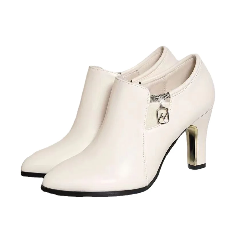 Décolleté da donna 2022 autunno moda stivaletti corti neri scarpe Casual da donna di donna cerniera pendolari tacchi alti classics grace