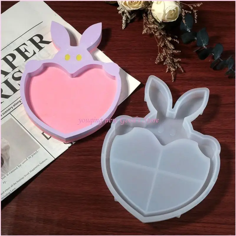 

57QA собственный поднос из смолы ручной работы с этой прочной силиконовой формой для кроликов, портативный аксессуар для изделий