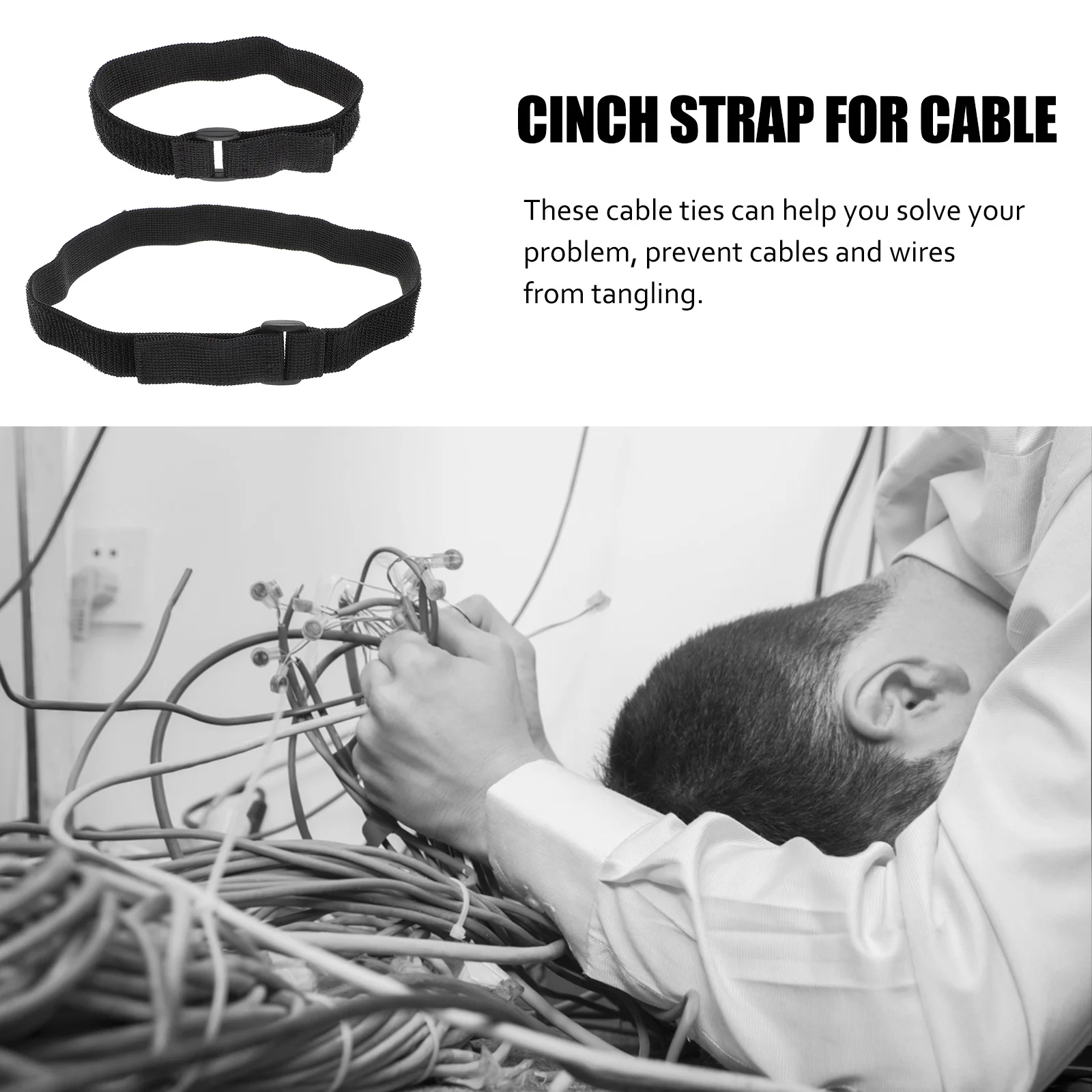 

10Pcs Durable Hook and Loop Cable Ties Reusable Cinch Straps Wire Organizer Cord Management Cable Ties Cord Strap