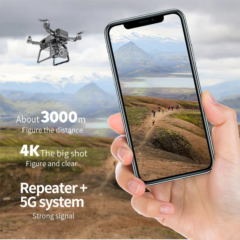 โดรนถ่ายภาพ SJRC F7 Professional 4K PRO - ระบบกันสั่น 3 แกน + EIS, ระยะบิน 3 กม. 5G WiFi FPV ระบบระบุตำแหน่ง GPS, โดรนบังคับพับได้แบบไร้แปรงถ่าน