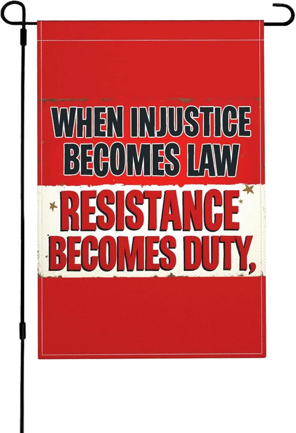 When Injustice Becomes Law Resistance Becomes Duty Flag 12x18 Resist Protest Equality Garden Flags Double Sided Burlap Yard  LLX