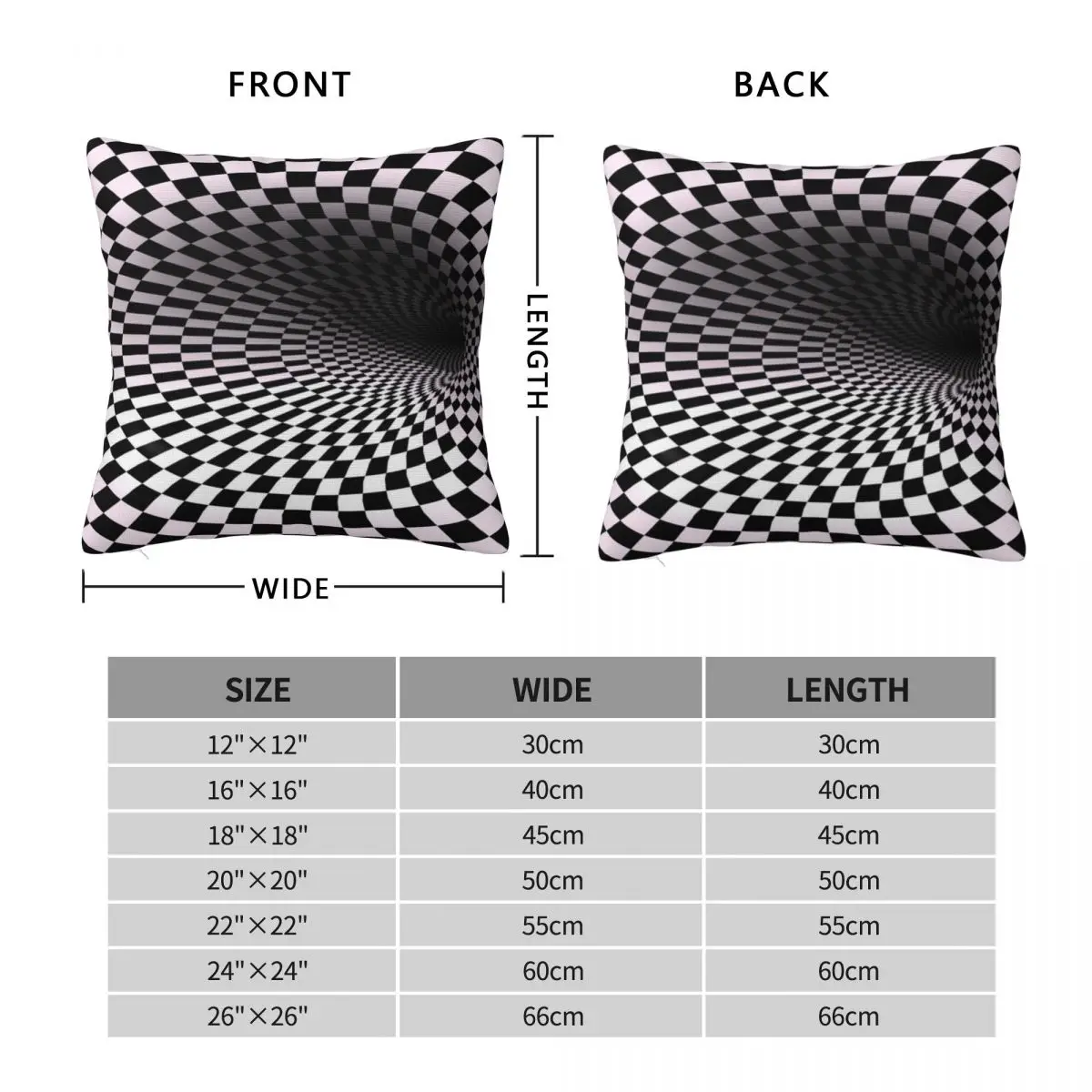 Optical Illusion Of A 3d Checkered Hole Square Pillowcase Pillow Cover Cushion Decor Comfort Throw Pillow for Home Sofa