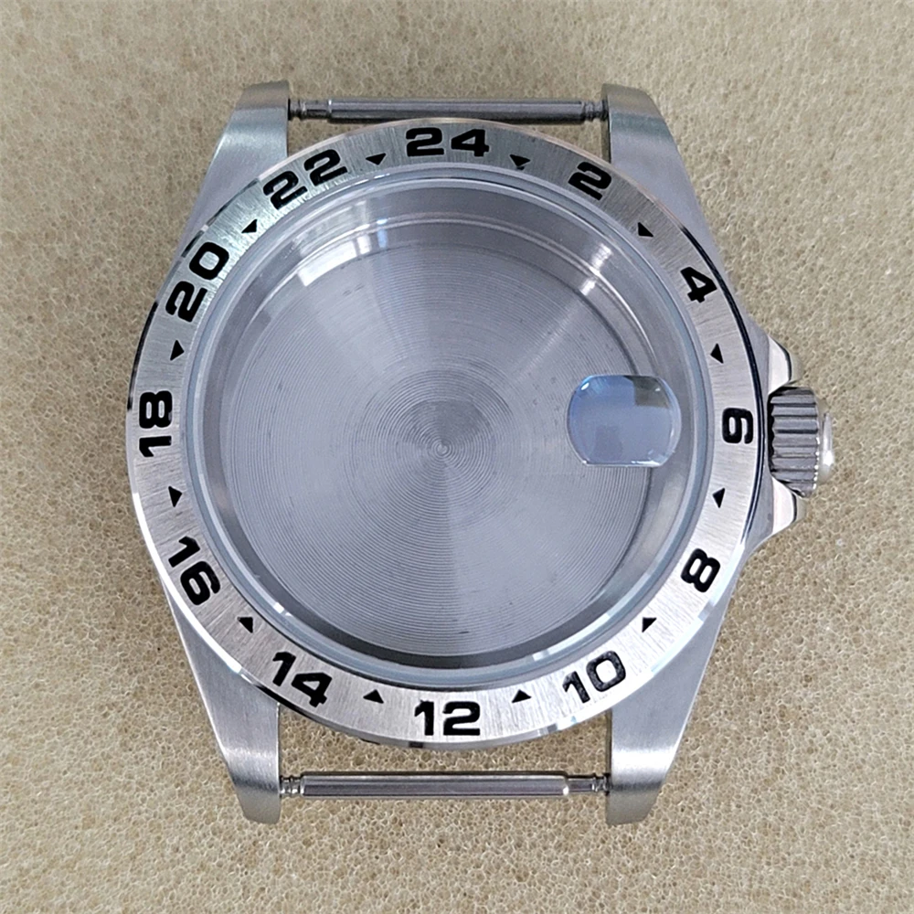 39MM Old Style Steel Diving Case GMT Bezel Sapphire Magnifying Glass for NH35/ NH36 Movement Modify Watch Accessories