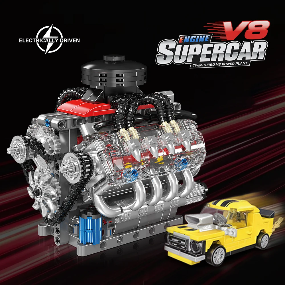 Motorbaugruppenmodell-Set, Motormodell, Supercar-Modell, elektrisch angetrieben, Getriebe betätigen Modell-Sammlerstücke