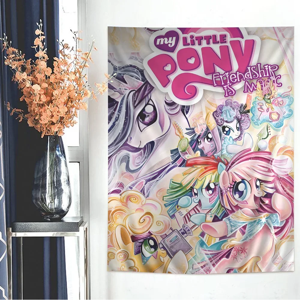 Cute M-My Cartoon P-Pony L-Little Anime Tapestry Hanging Tarot Hippie Wall Rugs Dorm Home Decor