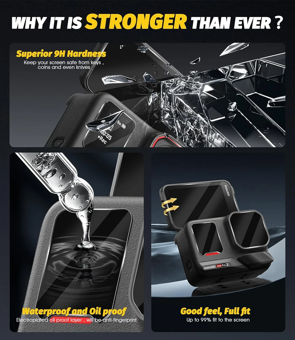 Для Insta360 Ace Pro 2, защитная пленка из закаленного стекла, крышка объектива, чехол для Insta 360 Ace Pro 2, аксессуары