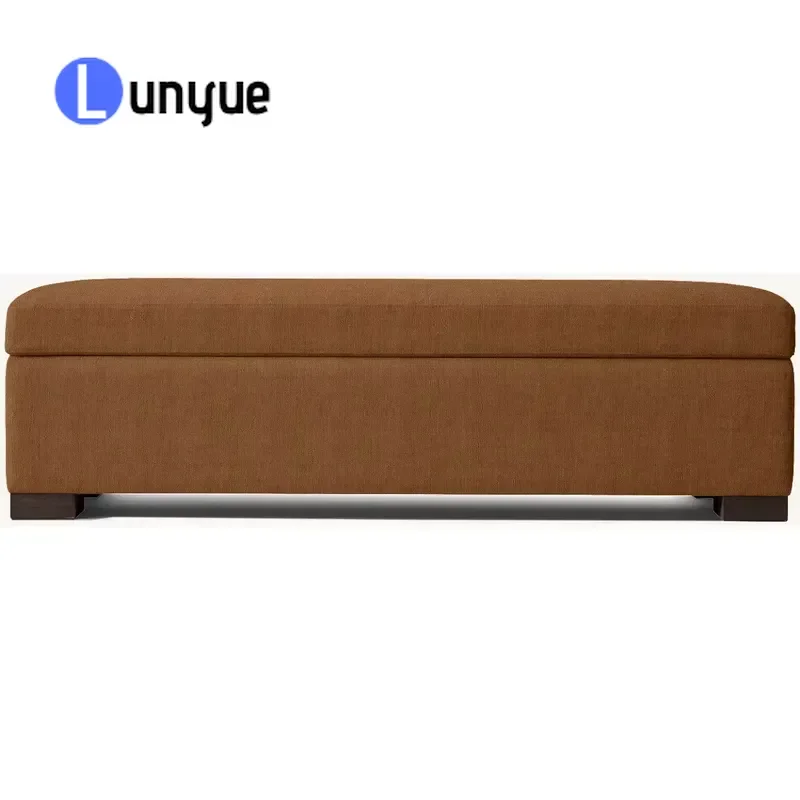 Fabric Bedside Storage Stool Ottoman Bench with Hidden Compartment for Bedroom Living Room Entryway Space Saving Decor