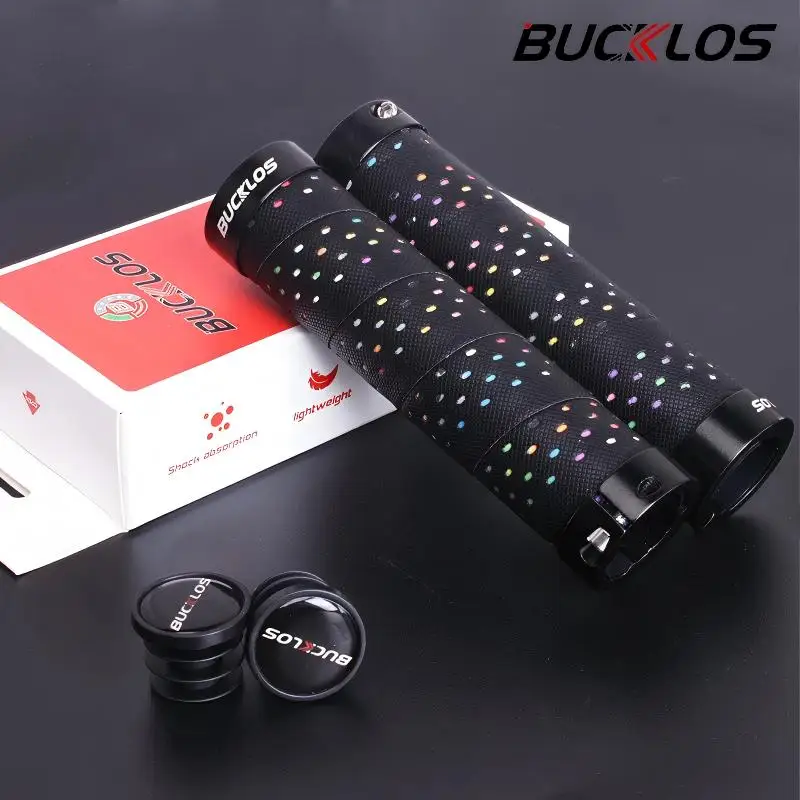 

BUCKLOS Non-Slip Bike Grips Breathable Bicycle Handlebar Cover Double Lock Shock Absorbing Durable MTB Handle Bar Cuffs Grip