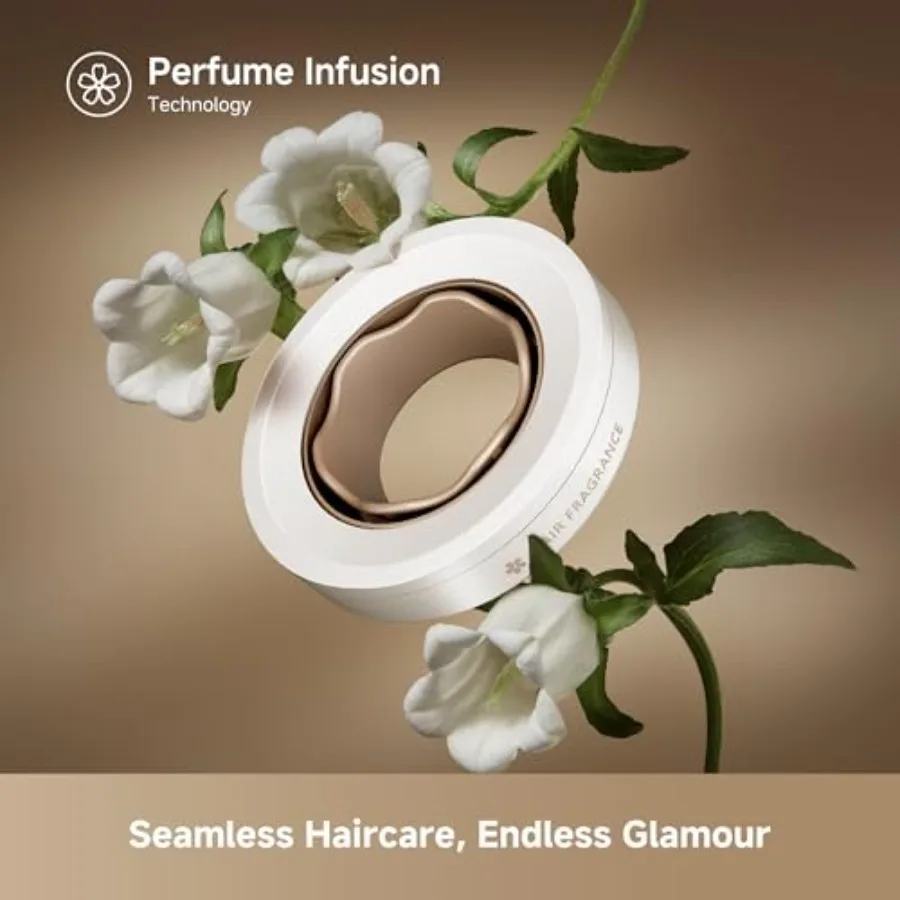 High-Speed Hair Dryer for Home/Travel Use, White ABS Plastic, White, Dual Voltage + 3 Magnetic Nozzles + Perfume Infusion + NTC