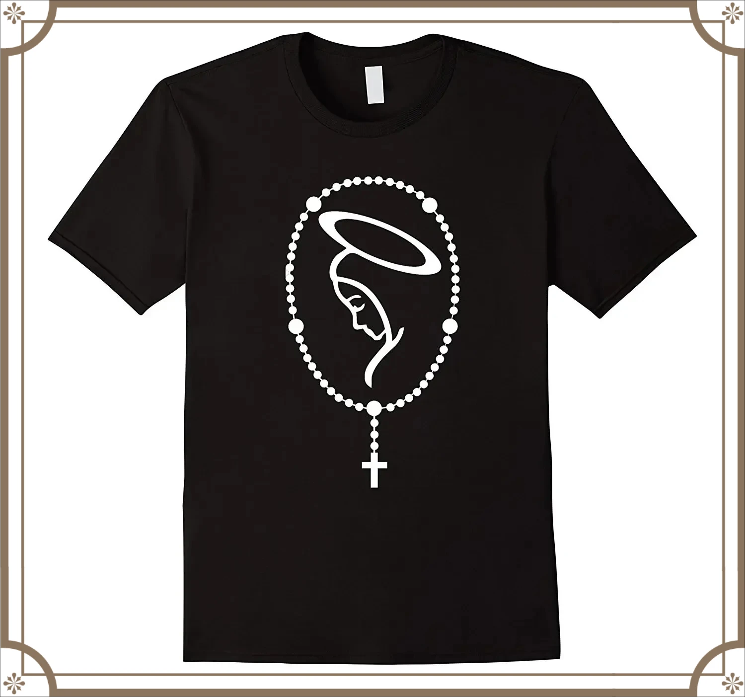 The Holy Rosary Virgin Mary Catholics T-Shirt 100% Cotton O-Neck Summer Short Sleeve Casual Mens T-shirt Size S-3XL