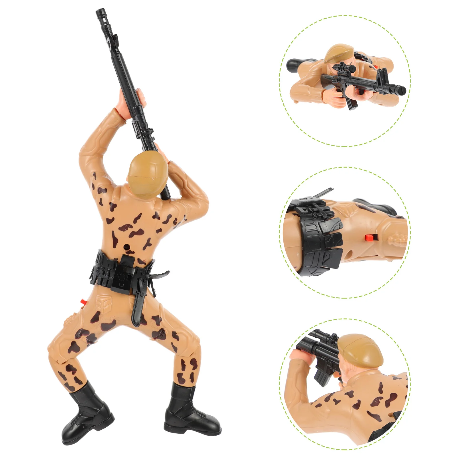 2Pcs Electric Crawling Soldier Figurines for Boys Interactive Army Action Figures Early Development Play Soldier Toy