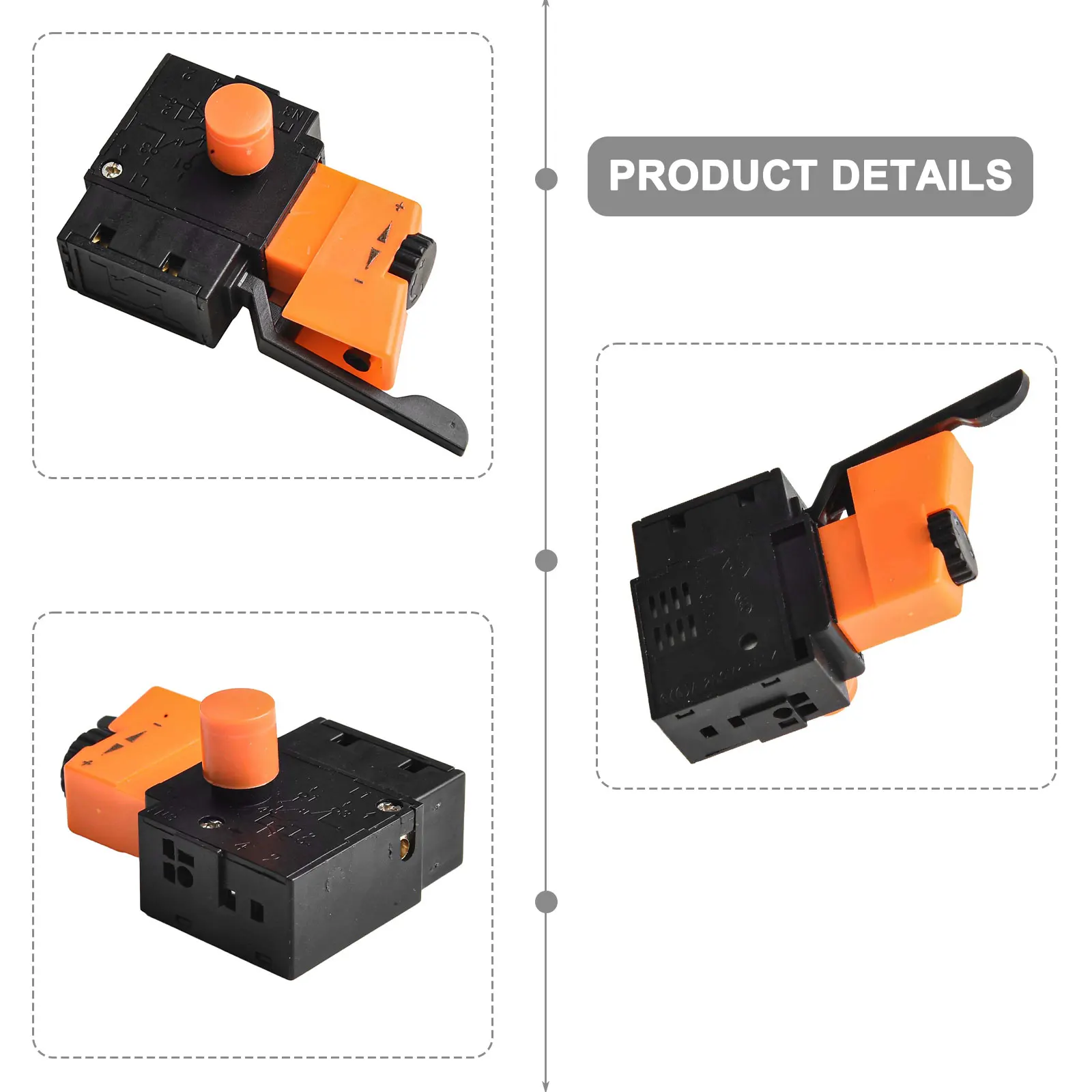 Adjustable Trigger Switch FA2/61BEK For Electric Drill Power Tool Replacement Part AC 250V 6A Forward Reverse Control