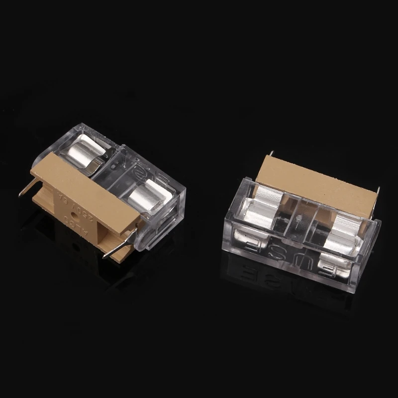10 sztuk szklany uchwyt bezpiecznika przezroczystą pokrywą bloki bezpieczników 5X20mm Drop Shipping