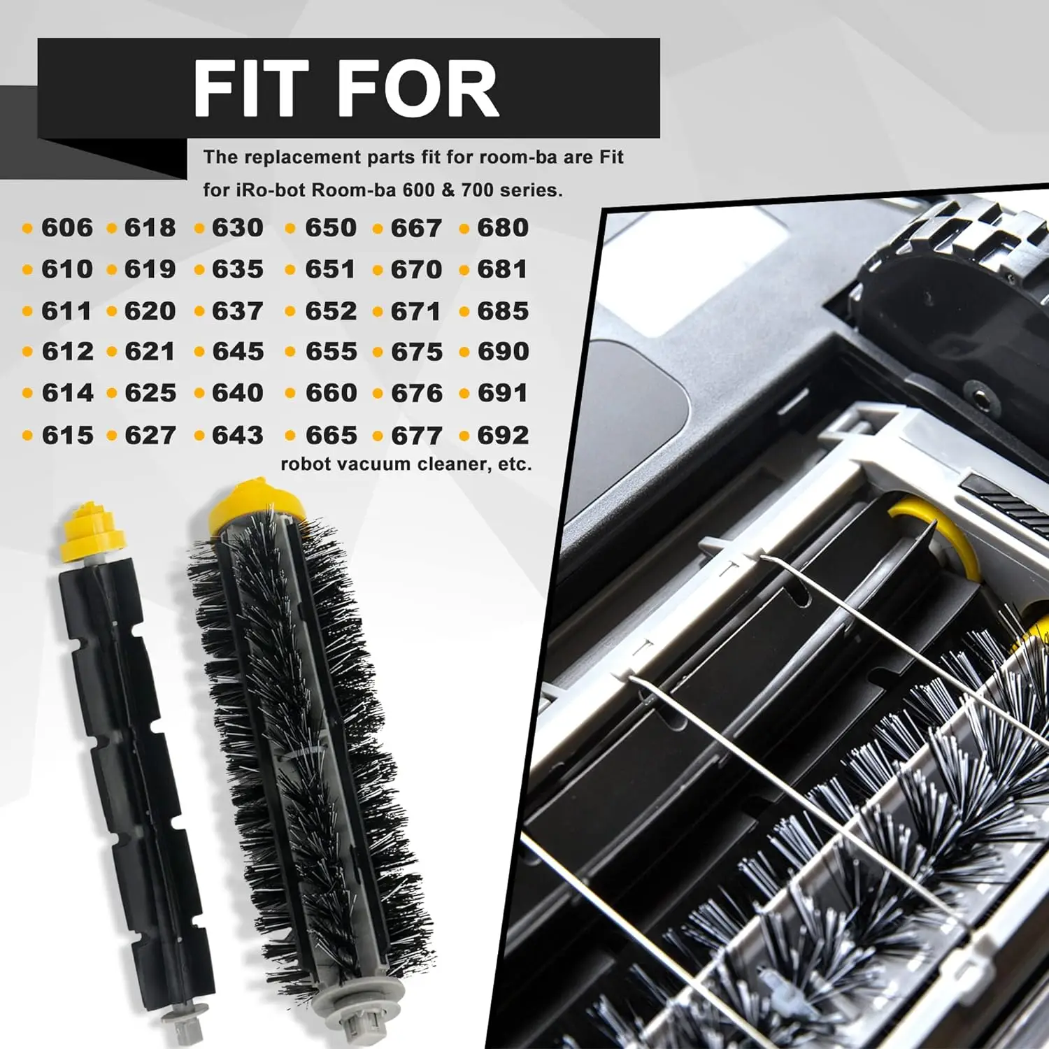 Replacement Main Roll brush For iRobot Roomba 600 Series 605 610 614 615 616 620 625 630 631 Vacuum cleaner Beater Bristle Brush image 2