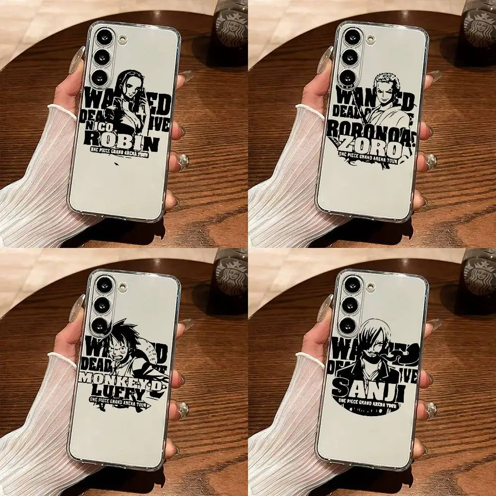 Anime One Piece Transparent Phone Case For Samsung Galaxy S25 S24 S23 FE S22 Ultra S20 S21 5G Soft Clear Cover