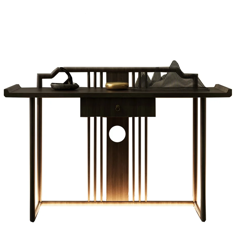 

Chinese pure solid wood entrance hall simple decorative cabinet modern strip case supply table end view table
