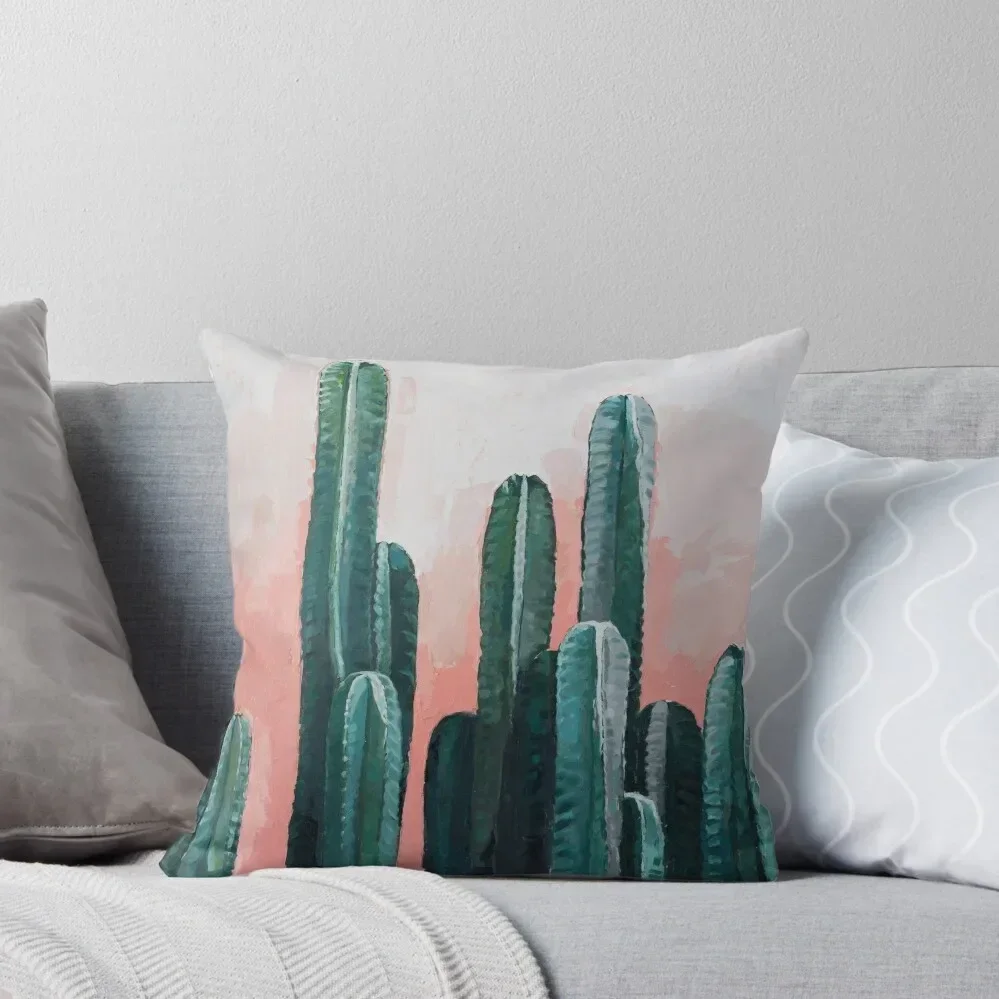 

Cactus art - green & rose Throw Pillow Couch Pillows autumn pillowcase Luxury Pillow Case Custom Cushion Photo pillow