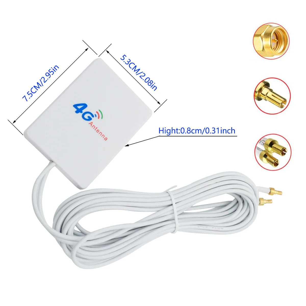 4G LTE Router External Antenna LTE Antenna 3G 4G TS9 CRC9 SMA Connector  For Huawei 3G 4G LTE Router Modem 2M Cable