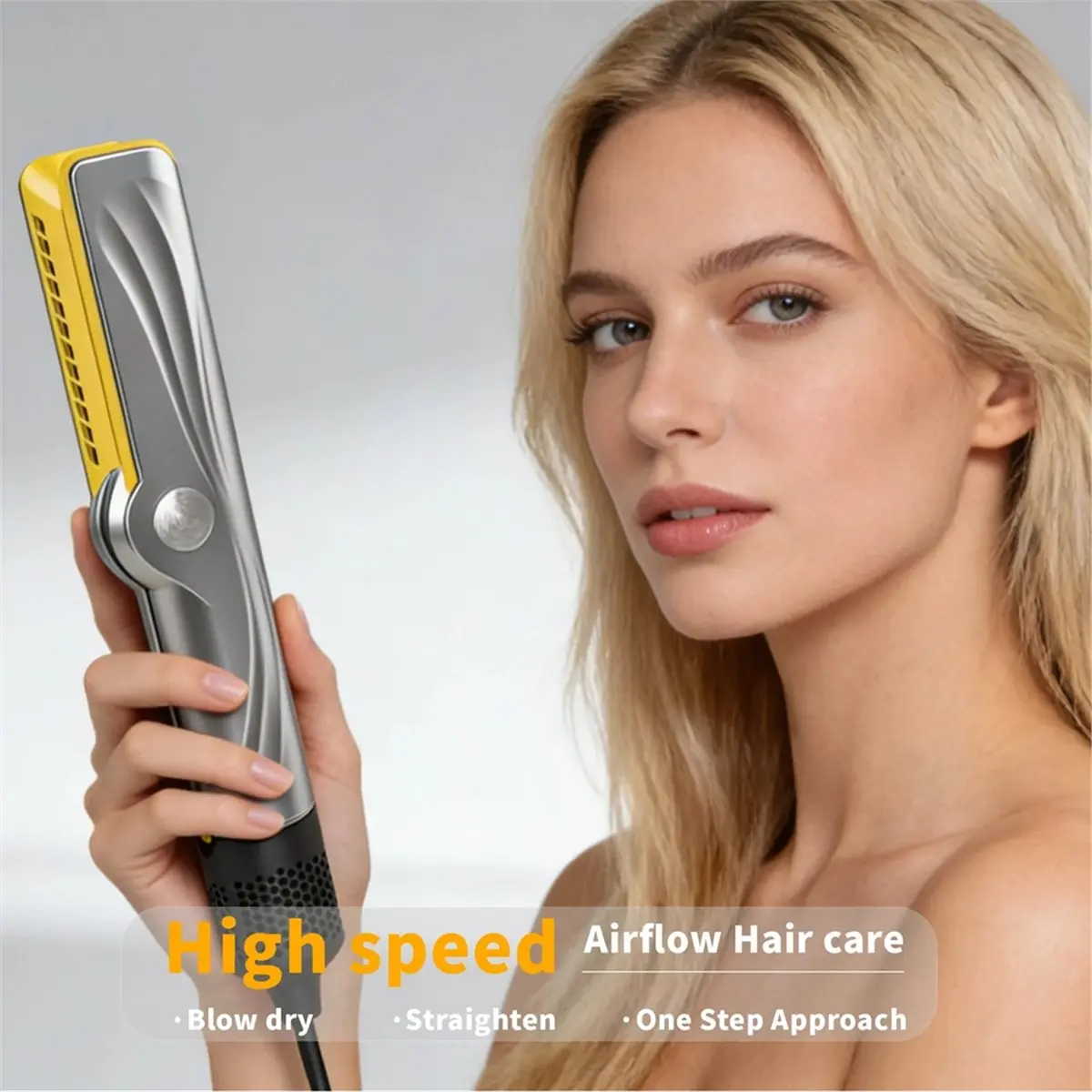 【NEW A39M】 2-In-1 Hair Straightener And Blow Dryer,With High-Speed Eu Plug Pink