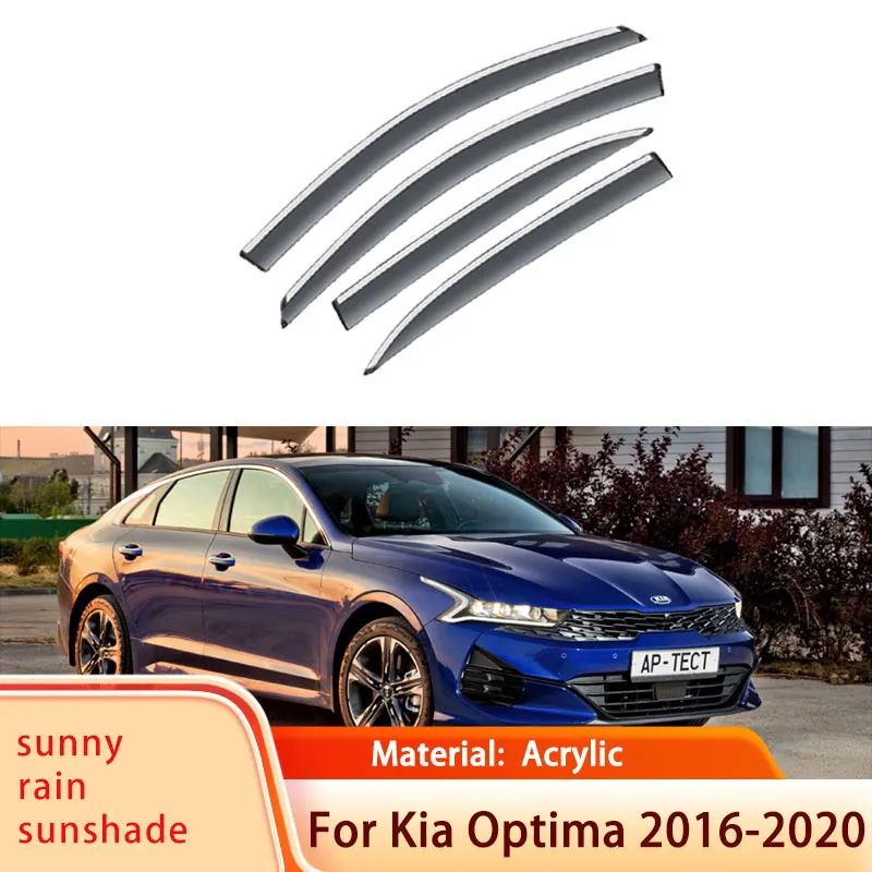 

for Kia Optima K5 JF 4 2016 2017 2018 2019 2020 4x Car Window Visor Awnings Sun Rain Deflector Shelters Shades Guard Accessories