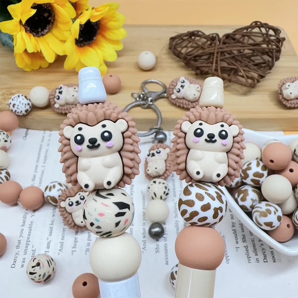 5/25/49PCS 3D Hedgehog Silicone Bead Set, Perfect for DIY Handmade Keychains, Necklaces, Bracelets, Jewelry, Pendants, Etc