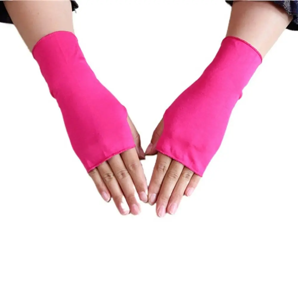 Elastic Fashion Cloth Anti-ultraviolet Summer Sunshade Fingerless Gloves Sunscreen Gloves Half-finger Gloves Driving Mittens