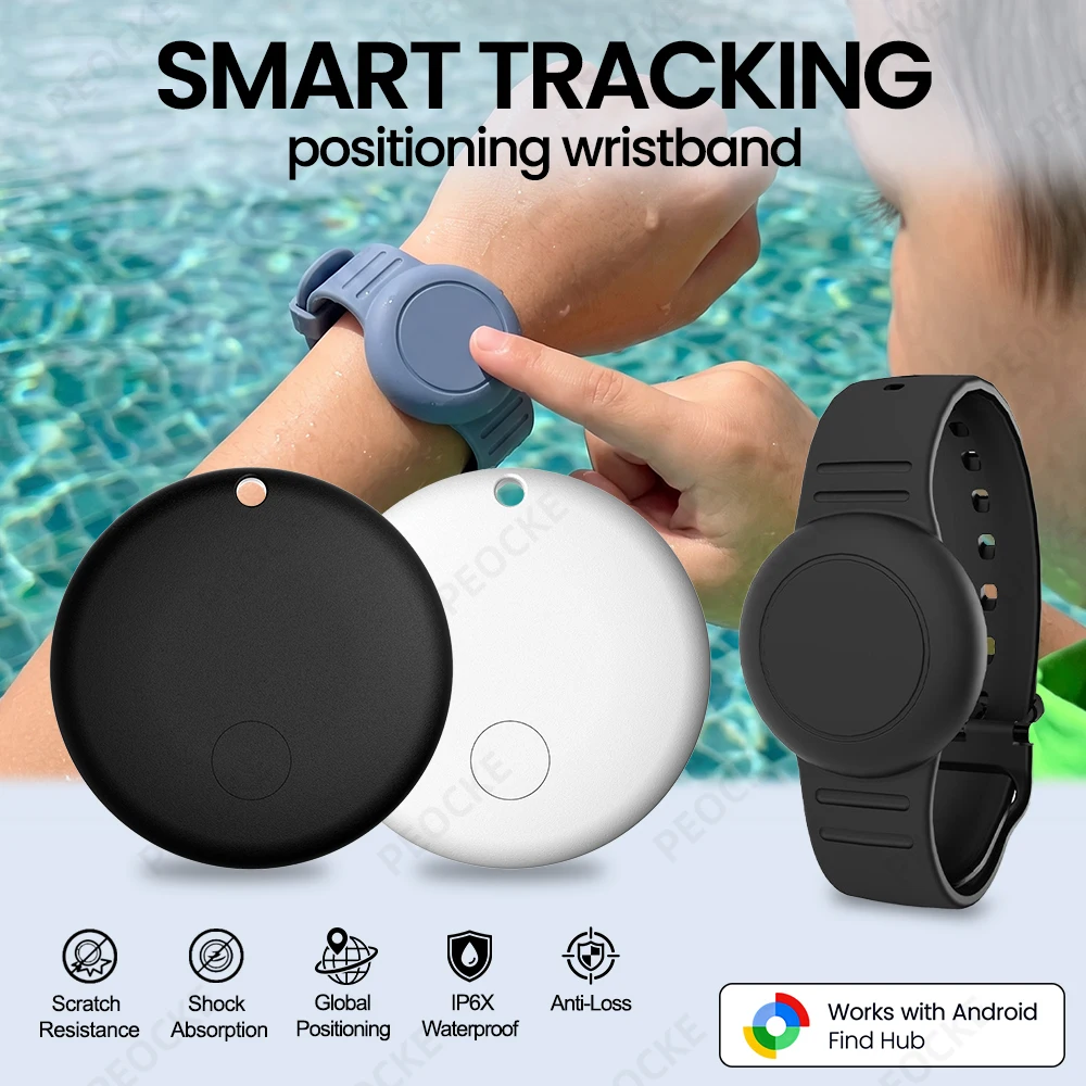 Waterproof Smart Tag Bracelet for Kids-Soft Silicone For Android Tracker Tag With Watch Band Case Cover, Lightweight GPS Tracker