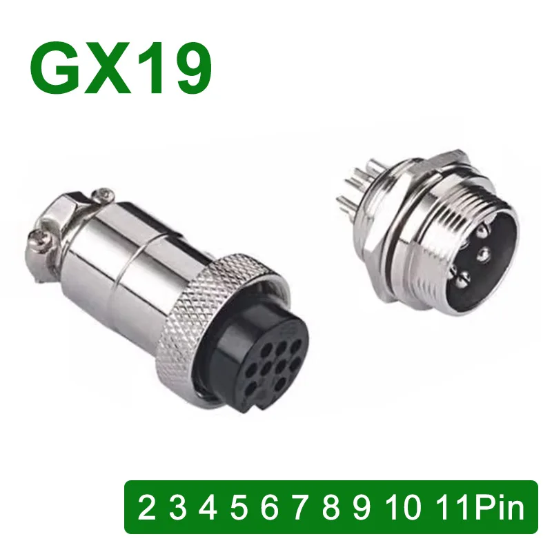 GX19 Aviation Plug Socket Heavy Duty 2 3 4 5 6 7 8 9 10 11 Pin Connector Industrial Grade 19M Plugs CE UL Certified Connectors