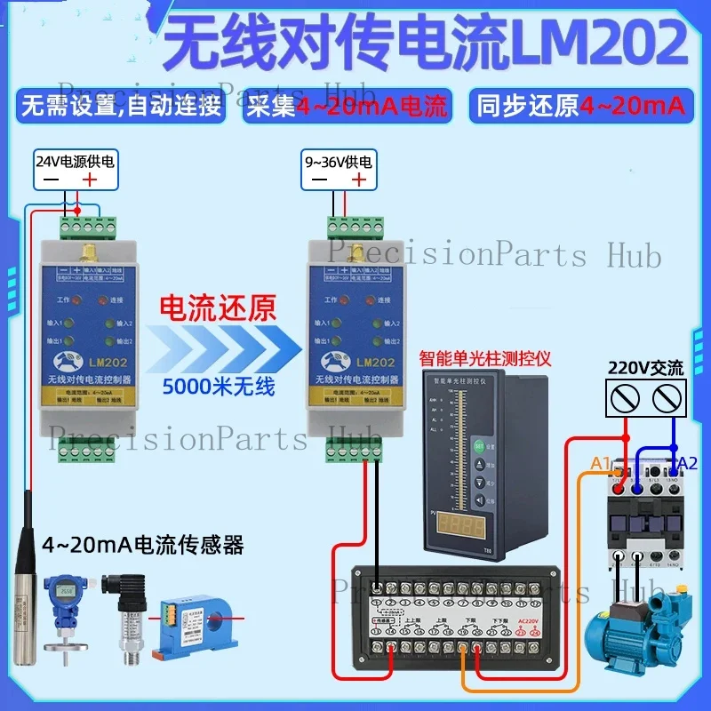 Analog Wireless Transmission Module Sensor 4-20mA Current Acquisition Signal Remote Synchronous Remote Transmission Output
