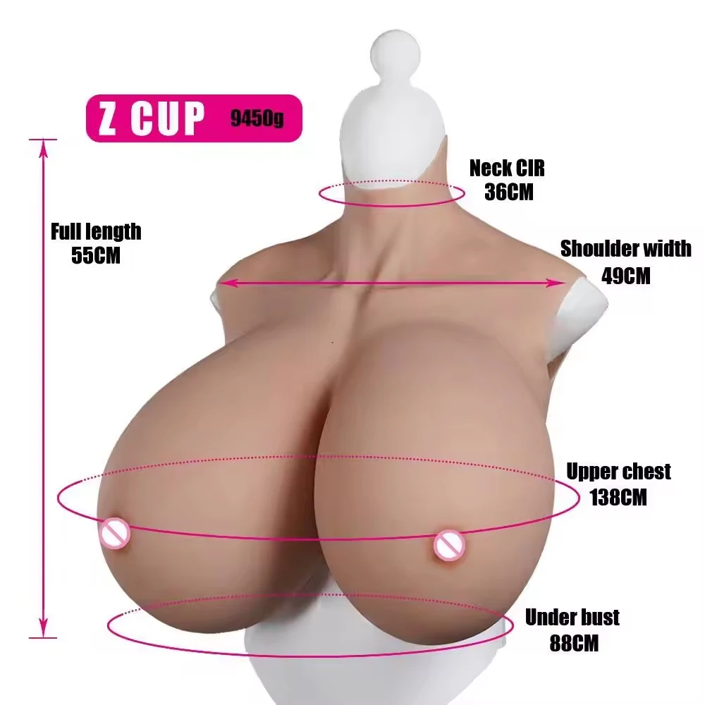 Sissy Huge Fake Boobs Z Cup Sexy Silicone Breast Forms for Crossdresser Transgender Drag Queen Breastplates Crossdress Shemale