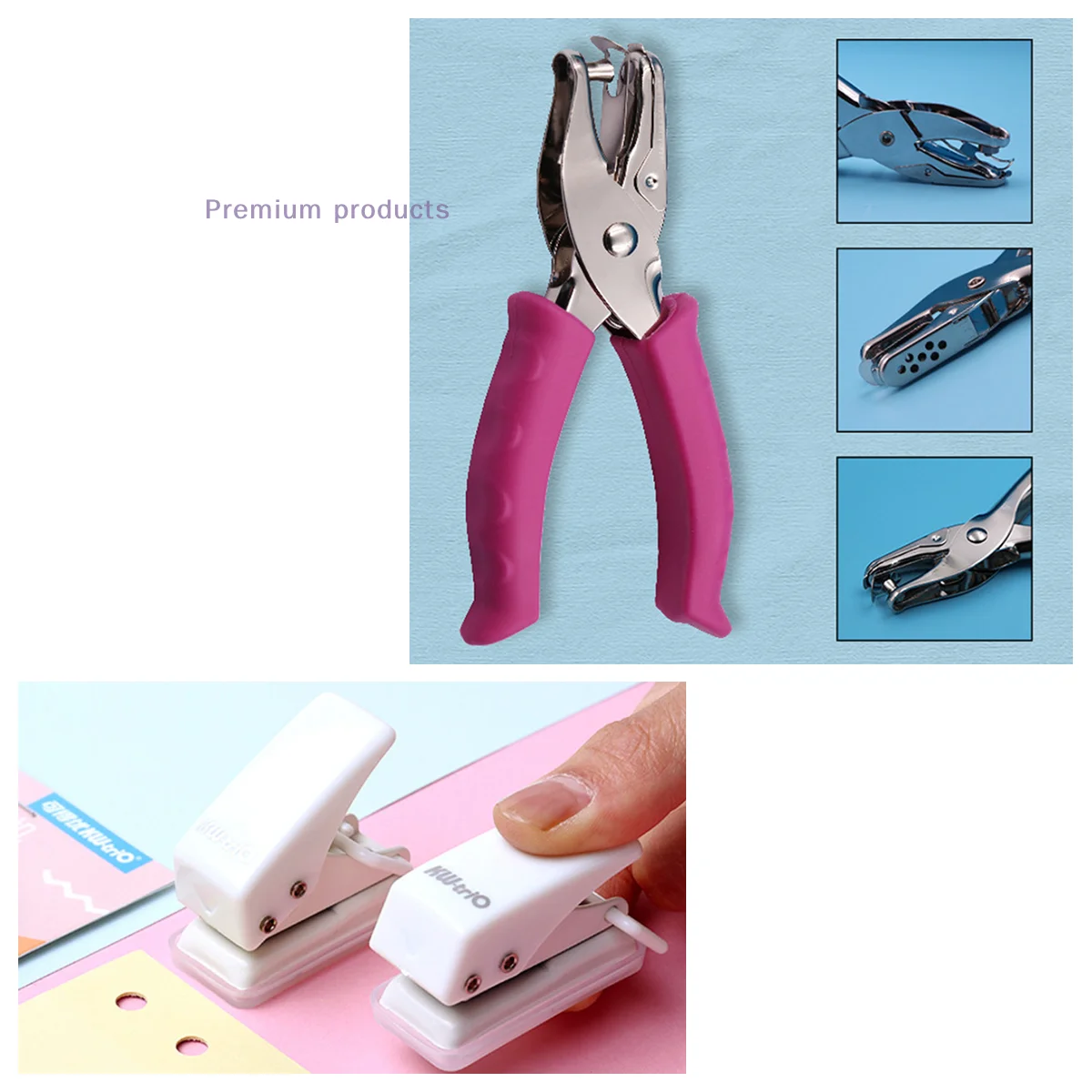 1PC Kawaii Single Handheld Circle Shaped Hole Puncher Capacity 3-6mm Scrapbooking Paper Diy Craft Shape Cutter Perforator