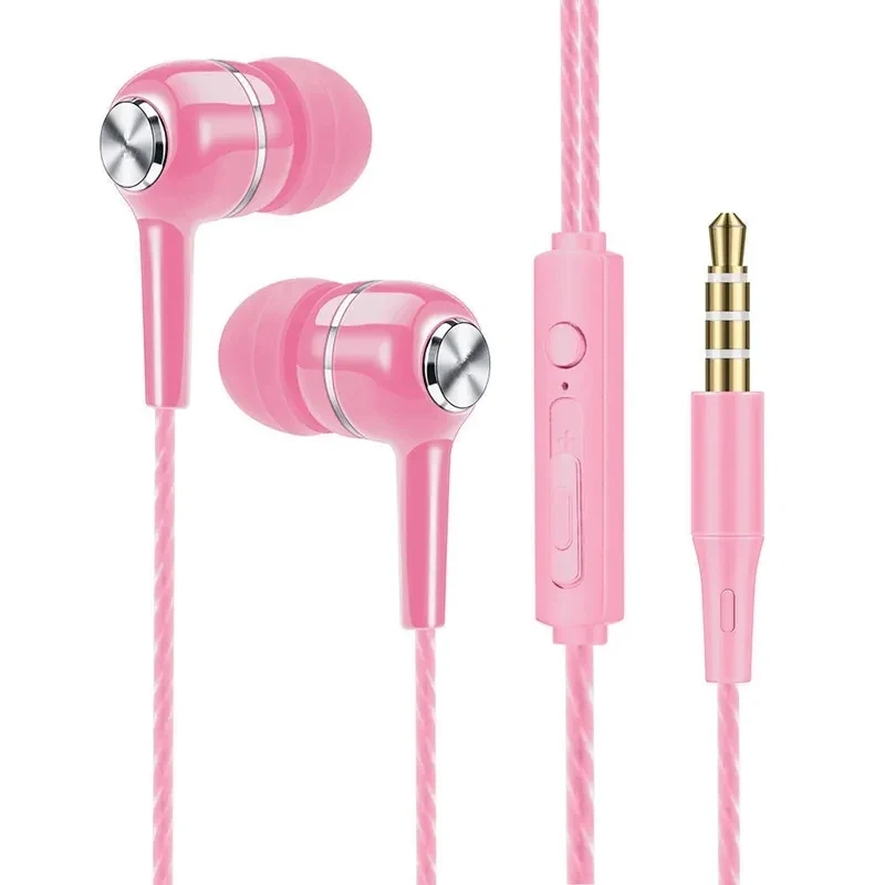 Wired Headphones 3.5mm In-Ear Sport Earbuds Bass Mobile Phone Earphone Stereo Headset With HD Mic Volume Control Music Earphones