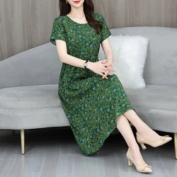 New Hot Casual 2025 Summer Dresses For Women Loose Clothes Party Printing O-neck Dresses Women Clothing Plus Size