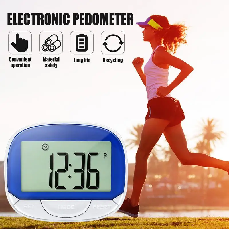 Pedometer For Walking Step Counter With Built-in Clip Portable Pedometer With Back Clip & Clock Function Accurate Step Calorie