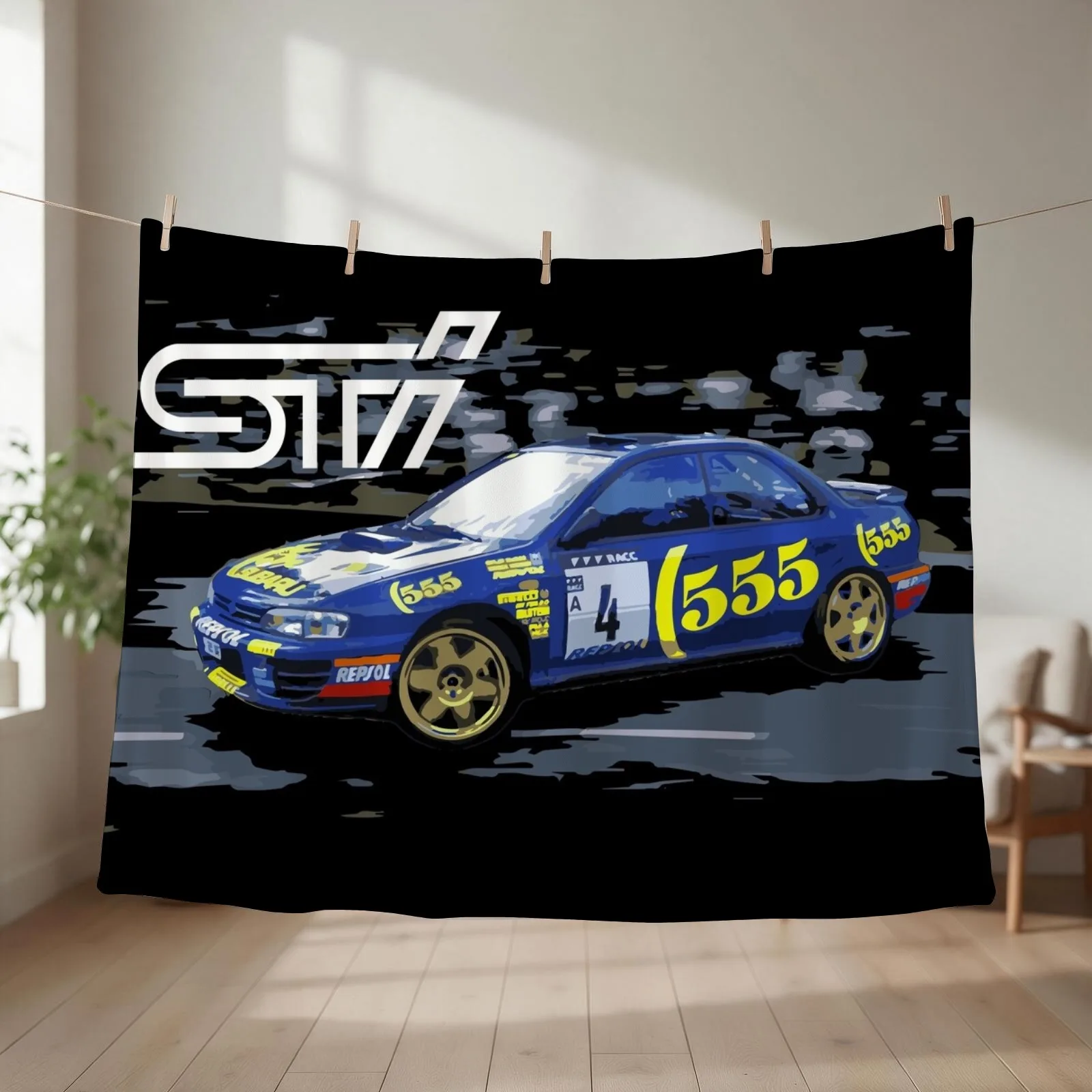 world rally blue 555 colin McRae GC8 Throw Blanket Sofa Thermals For Travel Sleeping Bag Hairys Blankets