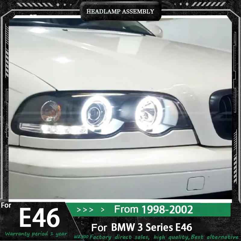 Car Headlights For BMW 3 series M3 E46 2 doors 4 doors 98-05 LED DRL Headlamp Assembly Upgrade Projector Lens Accessories Kit