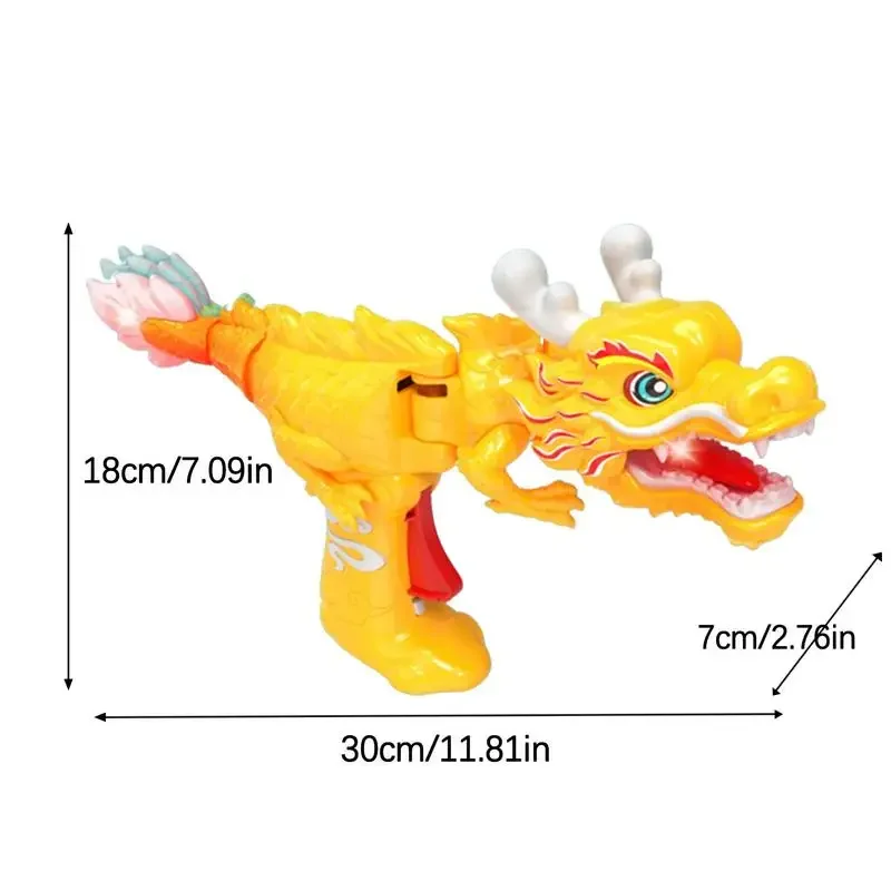 30cm Dragon Doll Toys Press Light Up Toy Chinese Dragon Mascot Doll Simulated Dragon Toy  Home Decoration Birthday Gift