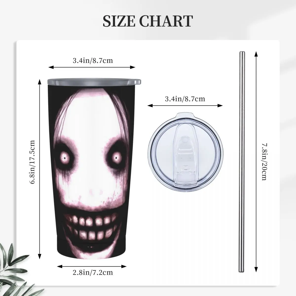 Jeff The Killer Creepypasta Horror Meme Graphic Dark Internetcore Stainless Steel  Vacuum Mugs Thermal Cold Cup Straw With Lid