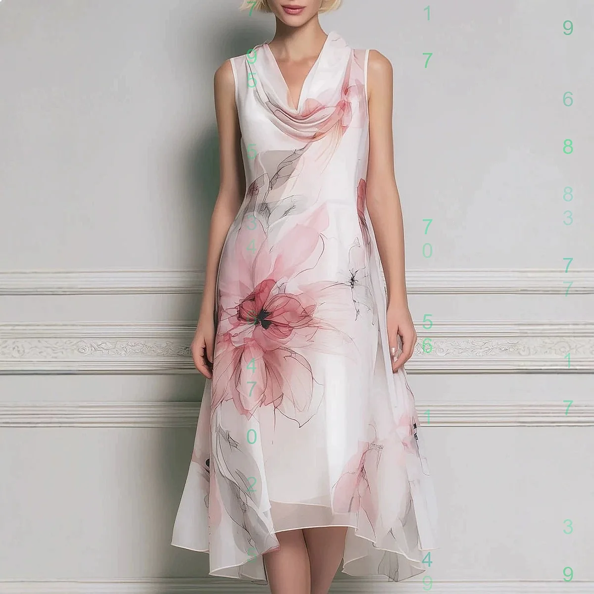 

Chiffon Printed Sleeveless Boho Dress Summer Dresses for Women Bohemian Vacation Floral Maxi Dress