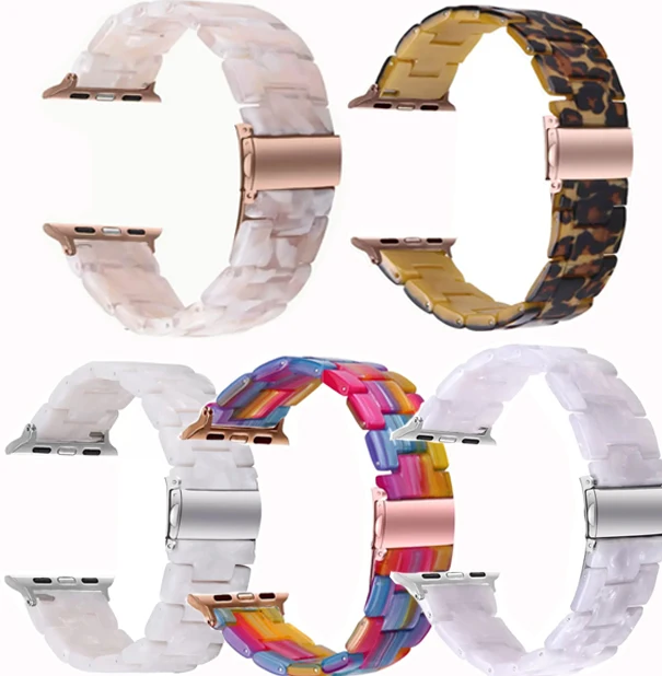 Correa para Apple Watch adecuada para la serie 10 9 8 7 6 5 4 3 2 1 38mm 40mm 41mm 42mm pulsera de resina para accesorios de Apple Watch